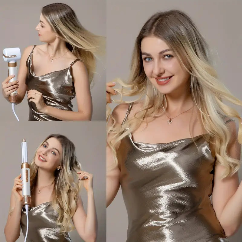 Multifunctional 7-in-1 hot air curling comb